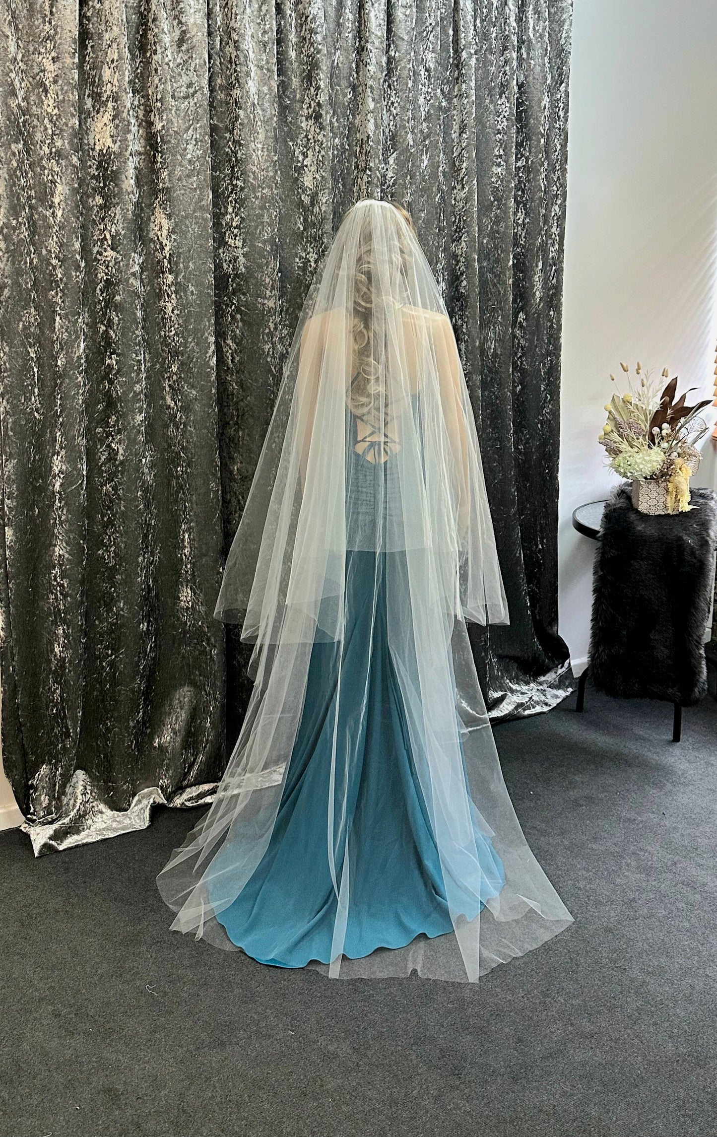 Floor Length 2 Tier Veil (1.9m with 90cm Blusher)