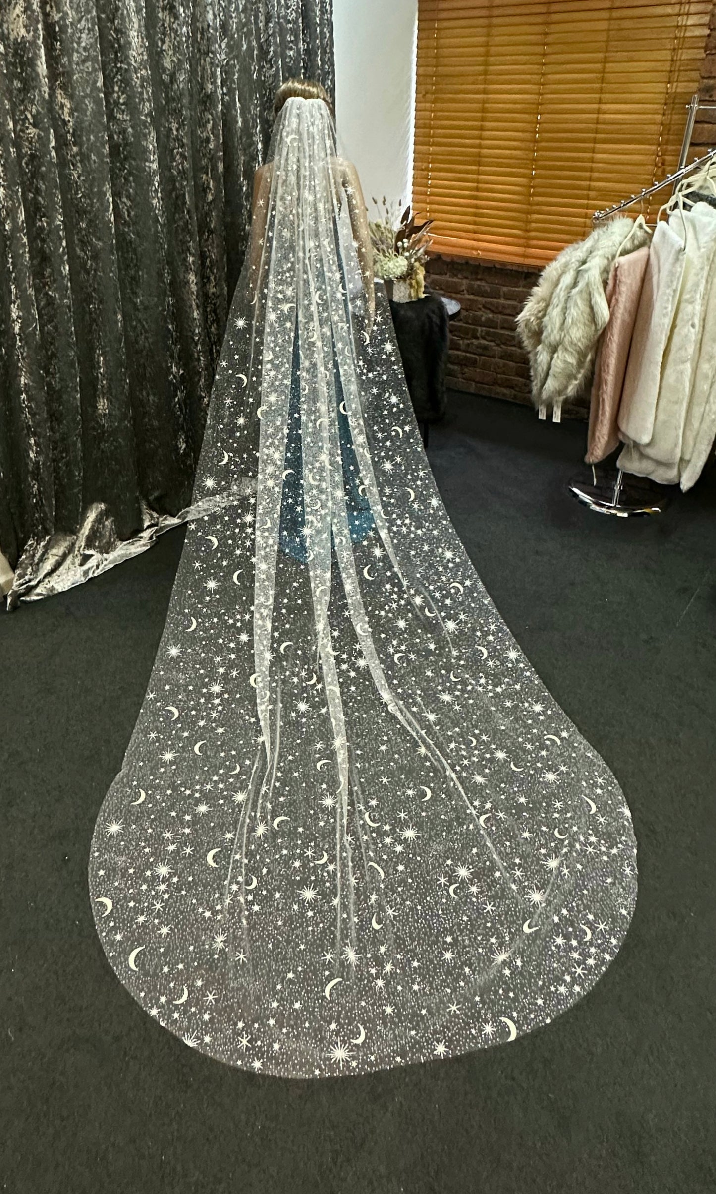 Moon and Star One-Tier Veil (3m)