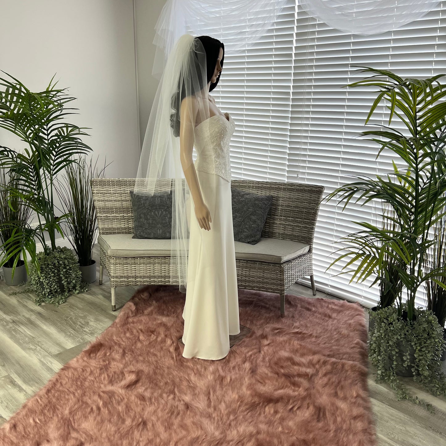 Tea Length Two-Tier Veil (1.5m with 90cm Blusher)