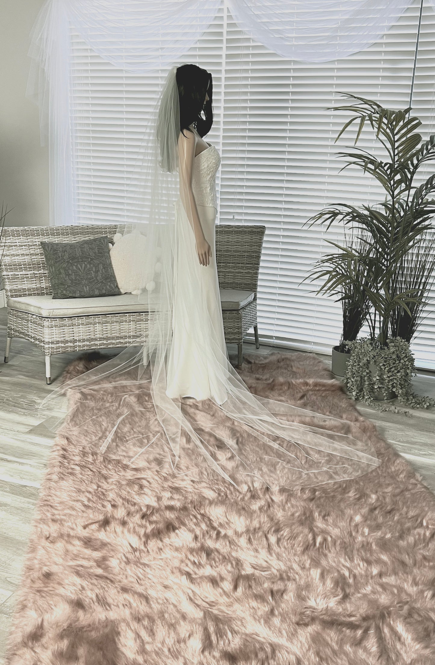 Church Length 2 Tier Veil (2.6m with 90cm Blusher)